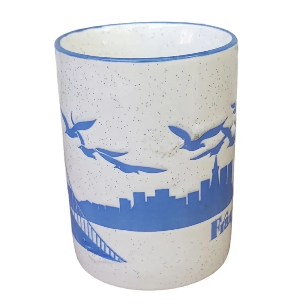 Vintage San Francisco Souvenir Mug Speckled Stoneware 80s Golden Gate Bridge - Picture 4 of 10